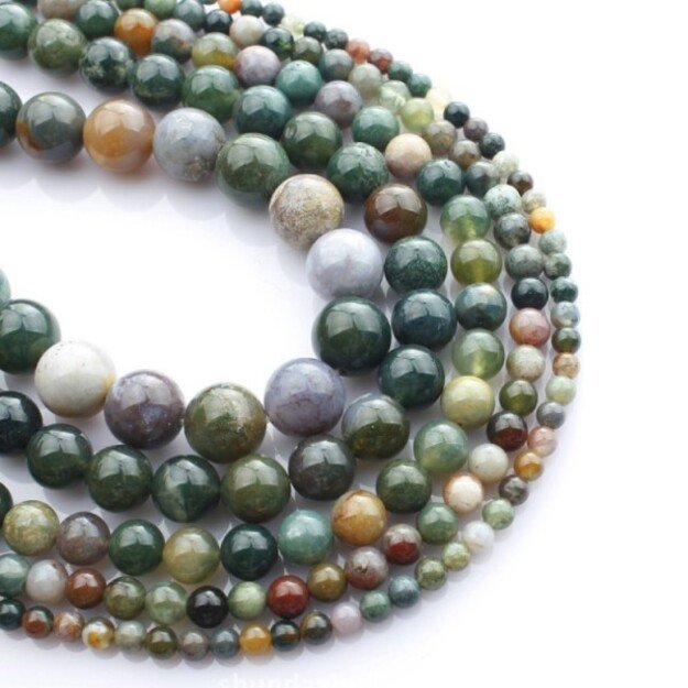 Agatas Indijos apvalus 12mm