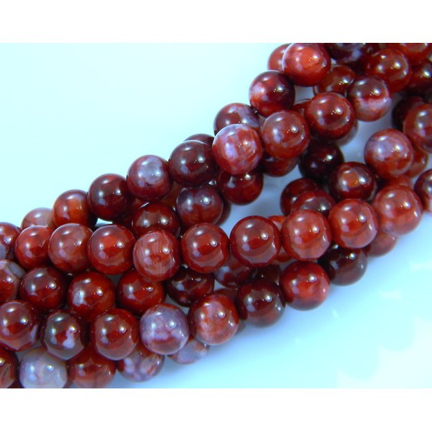 Agatas ugninis apvalus raudonas 6mm