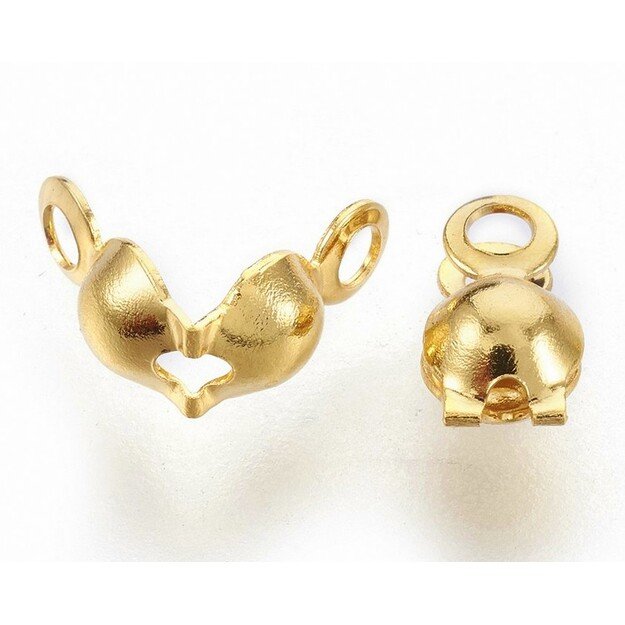 Užspaudžiamas burbuliukas nerūdijančio plieno <b>paauksuotas</b> 8x4mm <b>10vnt.</b>