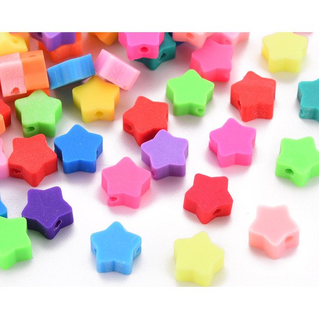 Fimo /polimerinio molio žvaigždutės įvairiaspalvės ~9x10x5mm <b>20vnt</b>
