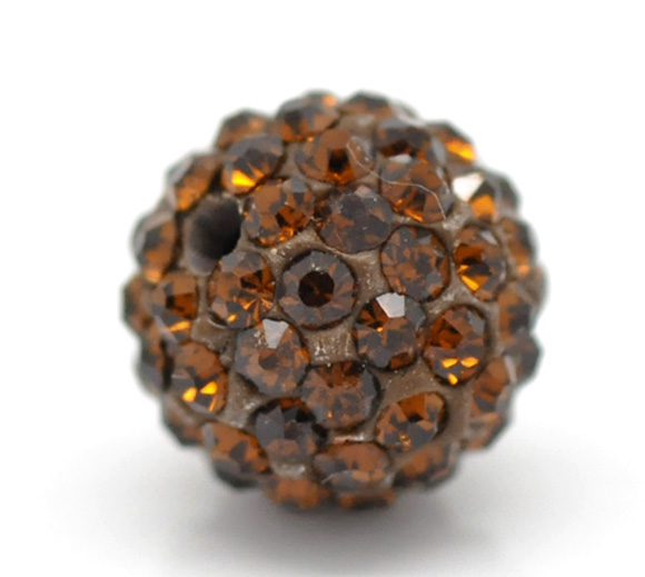 Karoliukas Shamballa rudas 10mm