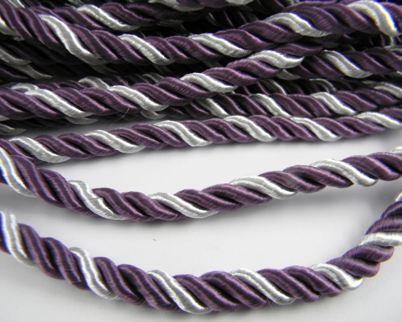 Dekoratyvin virvel 5mm violetin-sidabrin 1m