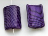 Akrilinis  staiakampis karoliukas "Tinklelis" violetinis 28x19mm