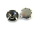 Stiklins  akuts prisiuvamos "Black Diamond" 12mm, sidabro sp. metalo dkle