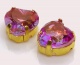 Stiklins  akuts prisiuvamos irdels f-mos facet. violetins 12x11,5x7mm aukso sp. alvar. dkle